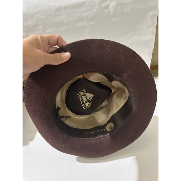 The Cockpit Designer Collection Medium Made In USA Brown Wool fedora Hat Indiana - Picture 9 of 11